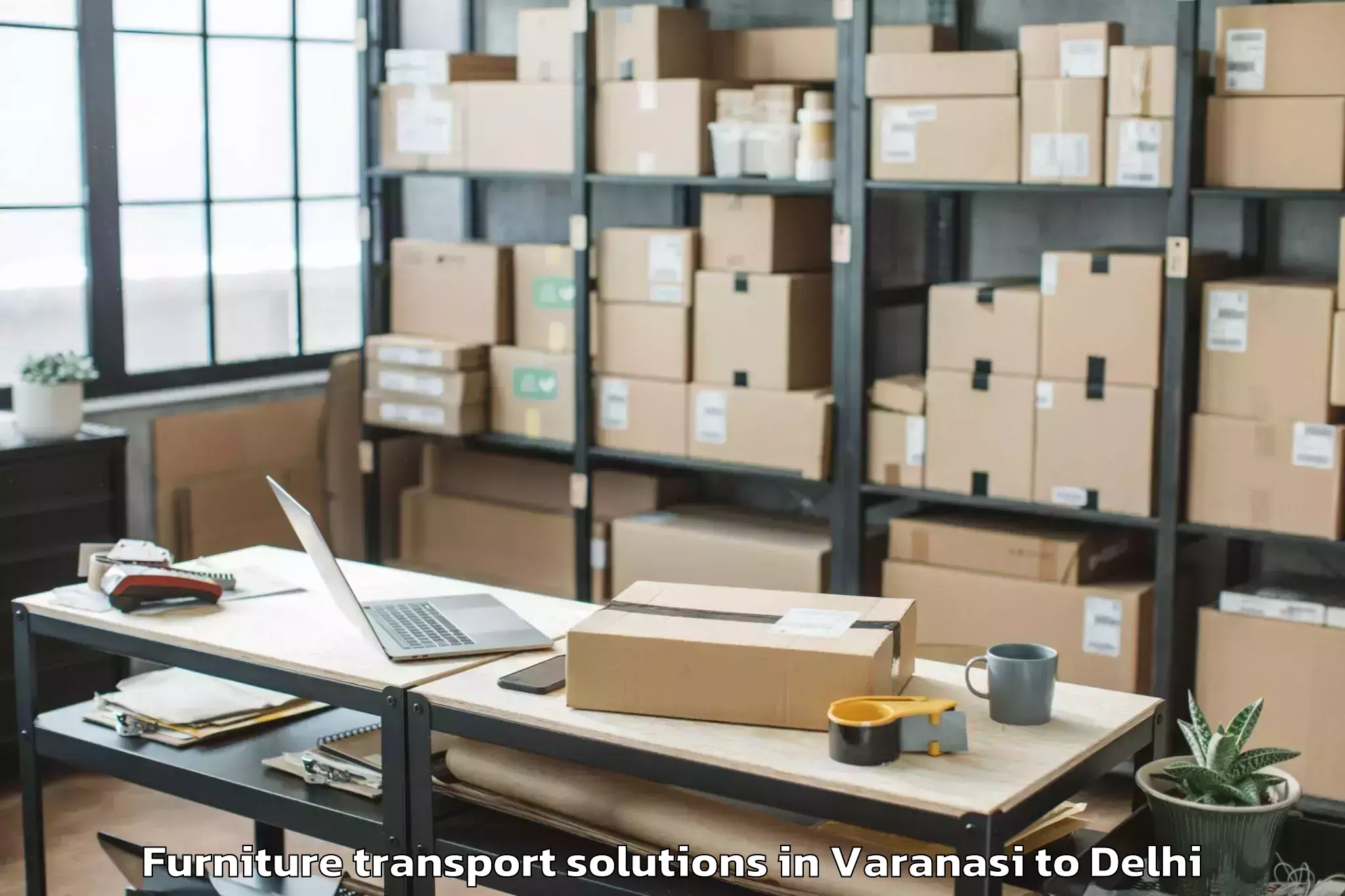 Quality Varanasi to Vivek Vihar Furniture Transport Solutions